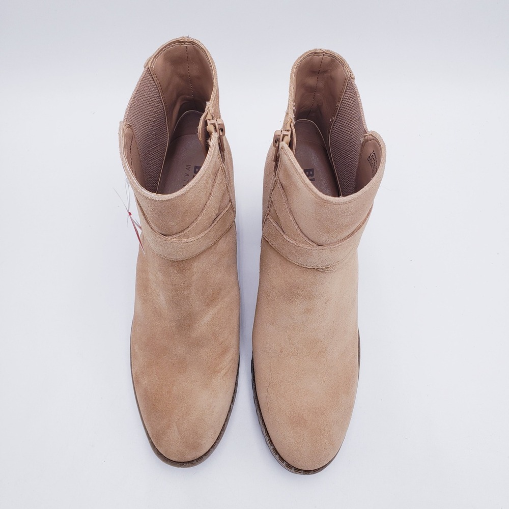 Blondo Tazmin Ankle Boots Tan Suede‎ Waterproof Buckle Strap Block Heel Size 7.5 - Picture 7 of 11